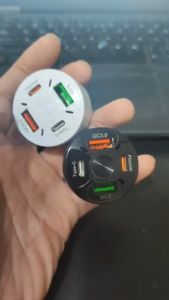 Tẩu Sạc Nhanh Ô Tô 4 Cổng Hỗ Trợ Sạc Nhanh PD20W Sạc Nhanh QC3.0 Cổng Sạc Chân Type-C Và Cổng 3.1A Tẩu Sạc Ô Tô 12V 24V