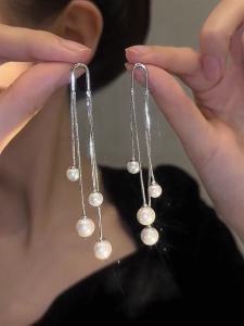 Bông Tai Ngọc Trai Kim Bạc S925 Nữ 2023 Mới Thời Trang Viền Thiết Kế Bông Tai Đinh Cao Cấp Trang Sức Thời Trang Sang Trọng