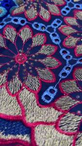 Vải Ren Voan Thụy Sĩ Chất Liệu Cotton Cao Cấp Thêu Đá Cho Đầm Nữ Dịp Cưới