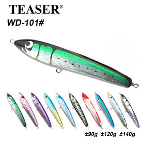TEASER WD-101 90g120g140g Floating Lure Large Wooden Fish Bait Pencil Bait Boat Fishing Lure Artificial Bait Tuna Lure Wood Lure