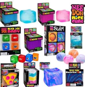 High Elastic TPR NeeDoh Maltose Cube Squeeze Toy Glitter Inside Jelly Squishy Toy Stress Relief Desk Decoration Toy