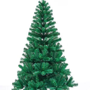 Christmas Tree with Free LED strip light 4FT/5FT/6FT/7FT/8FT/10FT PVC LED High Quality XMAS Festive Party Metal Stand Tree for Holiday Decoration complete set accessories