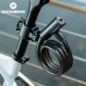RockBros | ROCKBROS Bicycle Lock Portable Anti-theft Bike Cable Lock with Keys Zinc Alloy Motorcycle Scooter MTB Road Round Cycling Lock