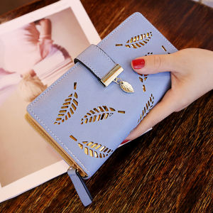 JIFANPAUL | Long Women Wallet with Hollow-out Leather Buckle Zipper Large Capacity