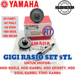GIGI RASIO SET KOMPLIT KODE 5TL YAMAHA ORIGINAL 100% UNTUK MOTOR MIO SMILE MIO SPORTY MIO SOUL KARBU