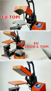 Mesin Heat Press Sablon Mini Topi Logo Label 15x15 cm