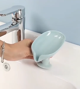 1pc Drain Soap Box Leaf Storage Rack Punch-Free Suction Cup Soap Box Soap Shelf