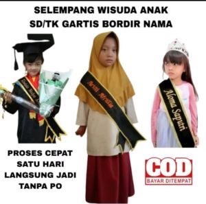 SELEPANG ANAK/ SELEMPANG WISUDA TK SD/ NAMA TULIS VIA CHAT