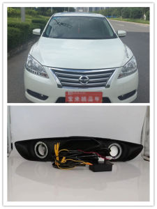 LED Fog Lights Assembly For Nissan Sentra Sylphy 2012 2013 2014 Front Bumper Fog lamp Replacement Angel Eye Daylight Kit
