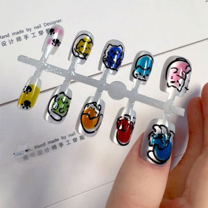 Handmade Nail Tips 30pcs/10pcs Fake Nails Wearable Nail Art Finished Products Cat Design False Nails Tips Beauty Tools