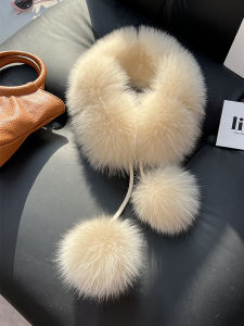 ผ้าพันคอขนสุนัขจิ้งจอกแท้สำหรับผู้หญิงฤดูหนาวสไตล์เกาหลีเข้าได้กับทุกชุดขนกระต่ายสองด้านซับในขนเฟอร์ขนเฟอร์ขนเฟอร์ผ้าพันคอขนเฟอร์แท้