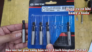 Đầu nối lục giác sang bắn vít 1/4 inch Kingtony model 750-60