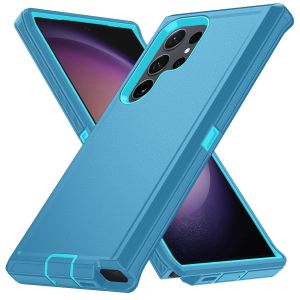 Rugged 3IN1 Armor Phone Case for Samsung Galaxy S25 S24 S23 S22 S21 S20 FE Plus Note 20 Ultra Shockproof PC+TPU Defender Cover