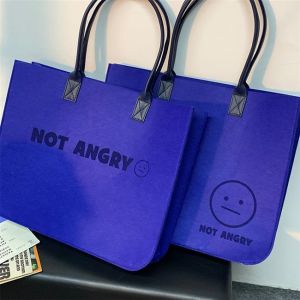 Large Capacity Felt Bag: A Stylish & Functional Macaron Element Soft Tote