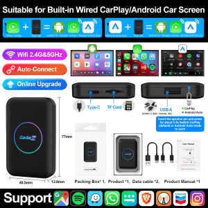 CarlinKit Carplay Smart TV Box 2025 Wireless Android Auto 2+32G AI Box Mini Android Wireless 3 in 1 Adapter for Netflix Youtube