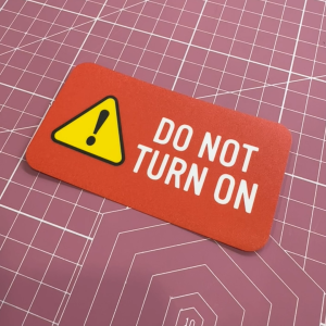 Do Not Turn On Off. Warning Caution Attention Sticker Label Sign Signage Small Mini. Dilarang Jangan Tutup Stiker Kecil.