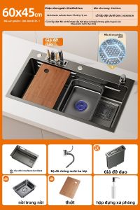 TAOSHI | Chậu Rửa Bếp Inox Đa Năng Kích Thước Lớn Một Hố