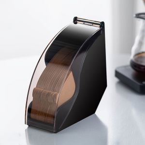 ที่วางกรองกาแฟ 1 ชิ้นพร้อมฝาครอบกันฝุ่น กล่องเก็บของสําหรับตัวกรองกาแฟรูปตัววี/กรวย ร้านกาแฟ บ้าน ตกแต่งสํานักงาน