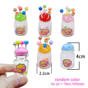 Miniature Lollipop Jar Mini Candy Sugar Model For 1/8 Doll Decoration Dollhouse  Cute Accessories