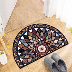 VIKAMA Bohemian Mandala Doormat Ethnic Style Non Slip Indoor Outdoor Entry Rug Home Decor