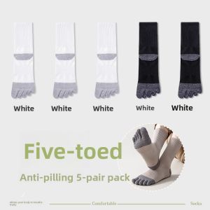 MiiOW | Mens Summer Thin Cotton Five-Finger Socks Anti-Odor Antibacterial Sweat Absorbent Mesh No-Cuff Toe Separation Short Socks