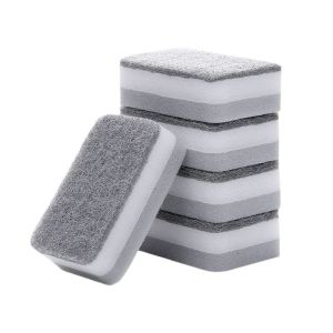 5/10pcs Double-Sided Kitchen Cleaning Sponge Scrub Sponge For Dishes & Pots Dirt-resistant Scouring Wipe Cleaning Supplies