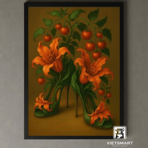 Tranh Nghệ thuật "Đôi Giày Hoa" VIETSMART ART - Acrylic 45 x 60cm