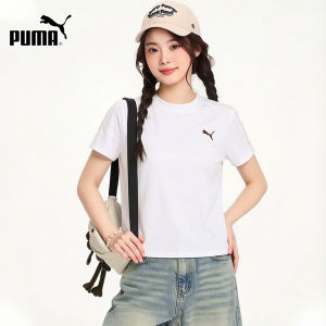 PUMA | Áo Thun Tay Ngắn Cổ Tròn Thoáng Khí Màu Trắng Ren Thu