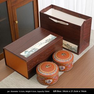 Retro Chinese Style Purple Clay Ceramic Tea Leaf Storage Box Empty Box for Black Tea Puer Broken Silver General Packaging Box