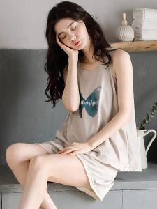 ชุดนอนผู้หญิงแขนกุดคอตตอนแท้ฤดูร้อน ชุดนอนเซ็กซี่ ชุดอยู่บ้าน ชุดนอนผู้หญิง ชุดนอนแขนกุด ชุดนอนผ้าฝ้ายแท้ ชุดนอนฤดูร้อน