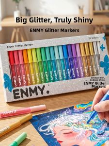 ENMI | Flashing Glitter Drawing Markers Glittery Pearl Finish Suitable For Primary School Students
