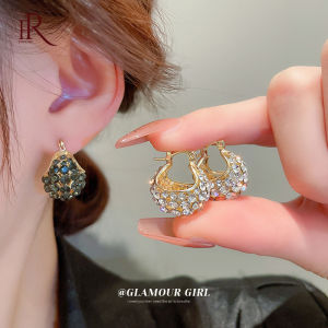 Frascati New Exquisite Rhinestone Big Circle Ear Buckle Hoop Earrings For Women Girl Luxury Wedding Party Jewelry Gift