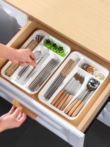 Japanese Import Drawer Storage Box Tableware Partition Finishing Box Cabinet Rack Chopsticks Knife and Fork Compartment Tidy Tray