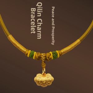 Handmade Red Safety And Longevity Lock Pendant Necklace