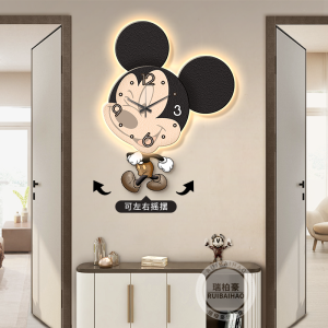 Mickey Mouse Creative Clock Wall Art Restaurant Decor Living Room Dining Room Background Wall Painting Dining Table Murals