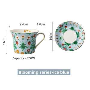 OMK European Style Luxury Coffee Cup & Saucer Set 250ML Ceramic Mug