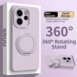GGUU | Stand Compatible Silica Gel Phone Case with Strap Purple