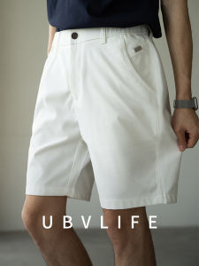 UBV | Urban Leisure Series Loose Straight White Short Pants for Men Summer