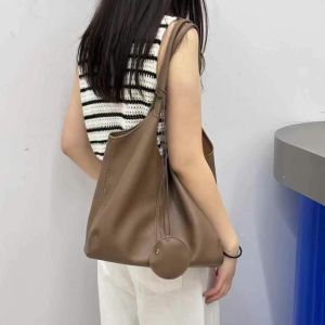 Womens Soft Leather Single Shoulder Bag Fashionable Commuter Tote Handbag Waterproof Summer New Arrival Simple Luxury