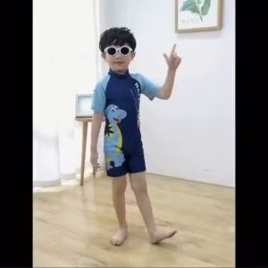 Unicorn swimsuit for boys/Girls Children Girls One Piece Swimsuit Short Sleeve Kids Cartoon Swimwear