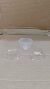 (ชุดละ 5 แพค) ถ้วยน้ำพริก ถ้วยน้ำจิ้ม 3 ออนซ์ พร้อมฝา ปาก 75 mm. แพคละ 50 ใบ ยี่ห้อช้างไทย