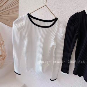 Áo Thun Dài Tay Cho Bé Gái Mùa Thu 2025 Áo Sơ Mi Cơ Bản Trẻ Em Áo Thun Cotton Cho Bé Gái Mặc Trong