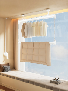 MINGZHI | Hand-crank Adjustable Balcony Indoor Single Rod Clothes Drying Rack