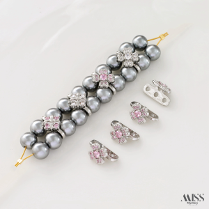 14K Gold Plated Alloy Pearl Clasp with Double Row Triple Row Beads for DIY Bracelet Necklace Accessories