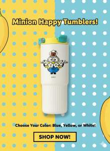 เย็นนานไม่ละลาย ข้ามคืน Super Lock แก้วเก็บความเย็นสแตนเลส ลายมินเนี่ยน ลายน่ารัก สีสวย ทนทาน แข็งแรง 750 มล. ความจุเยอะ