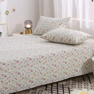 Red Color Cotton Bed Sheet Single Piece 2.0 Meters Pure Cotton Floral Pattern Bedding Home Textile Comforter Cover Summer Use