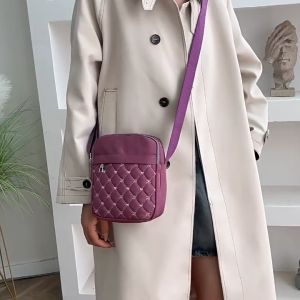 (w255) กระเป๋าสะพายข้างผู้หญิงขนาดกะทัดลัด แต่งซิปสีเงิน มีช่อง4ซิป redspeed