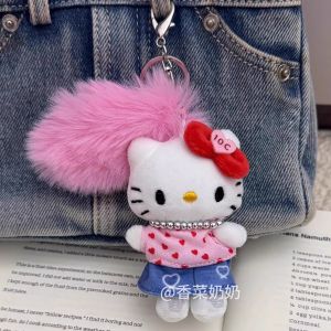 Pink Leopard Print Basekiini Camouflage Collaboration Bag Charm Small Nose Gag Hawaiian KT Bag Pendant Accessory