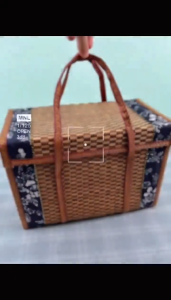 BHQ Bamboo Basket Foldable Rattan Basket Picnic Woven Basket Storage Portable Multi-Style Rattan Basket