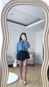 NANDO ATASAN KEMEJA WANITA OVERSIZED KOREAN STYLE DENIM SNOW PREMIUM